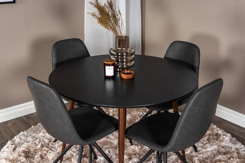Rund matgrupp Venture Home Svart - Møbler - Bord - Spisegrupper