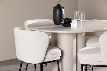 Rund matgrupp Venture Home Vit Beige 4st - Møbler - Bord - Spisegrupper
