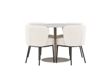 Rund matgrupp Venture Home Vit Beige 4st - Møbler - Bord - Spisegrupper