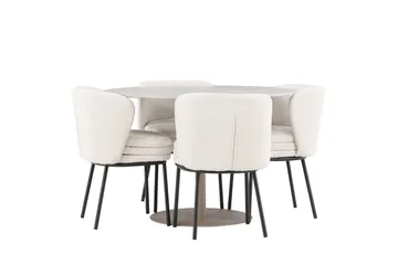 Rund matgrupp Venture Home Vit Beige 4st - Møbler - Bord - Spisegrupper