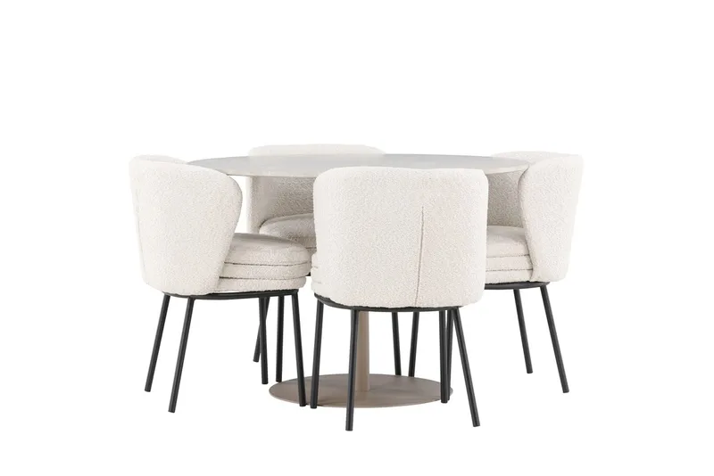 Rund matgrupp Venture Home Vit Beige 4st - Møbler - Bord - Spisegrupper