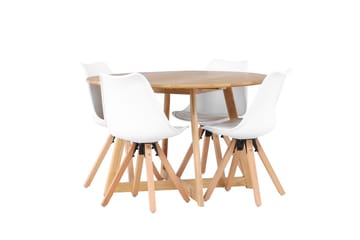 Rund matgrupp Venture Home Vit Brun 4st - Møbler - Bord - Spisegrupper