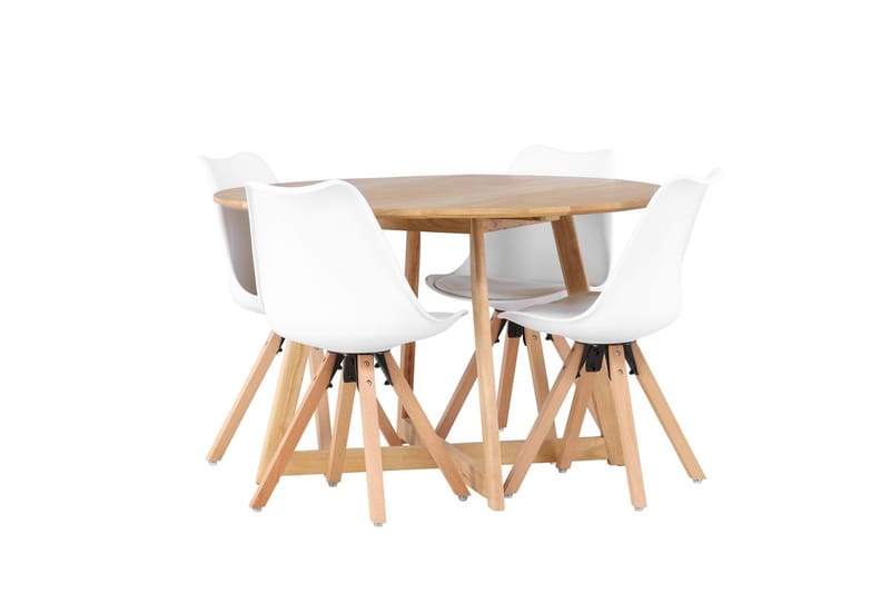 Rund matgrupp Venture Home Vit Brun 4st - Møbler - Bord - Spisegrupper