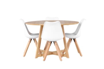 Rund matgrupp Venture Home Vit Brun 4st - Møbler - Bord - Spisegrupper