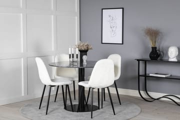 Rund matgrupp Venture Home Vit Grå marmor 4st - Møbler - Bord - Spisegrupper