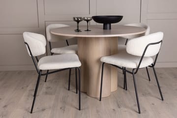 Hvit - Vit, beige och svart