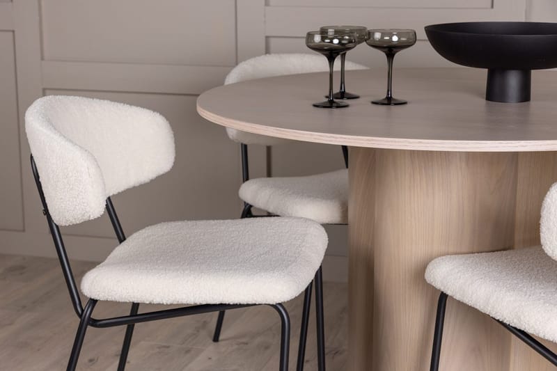 Rund matgrupp Venture Home Vit Ljust trä 4st - Møbler - Bord - Spisegrupper