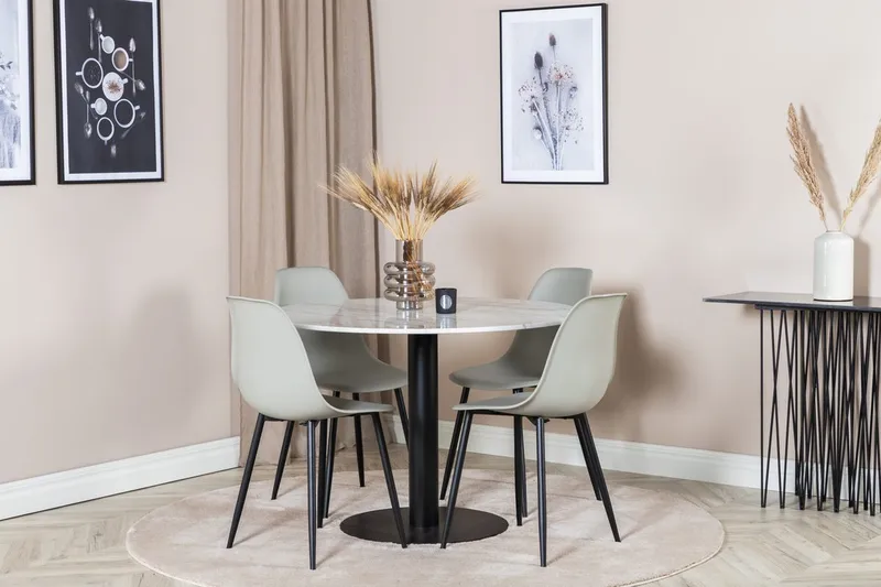 Rund matgrupp Venture Home Vit marmor