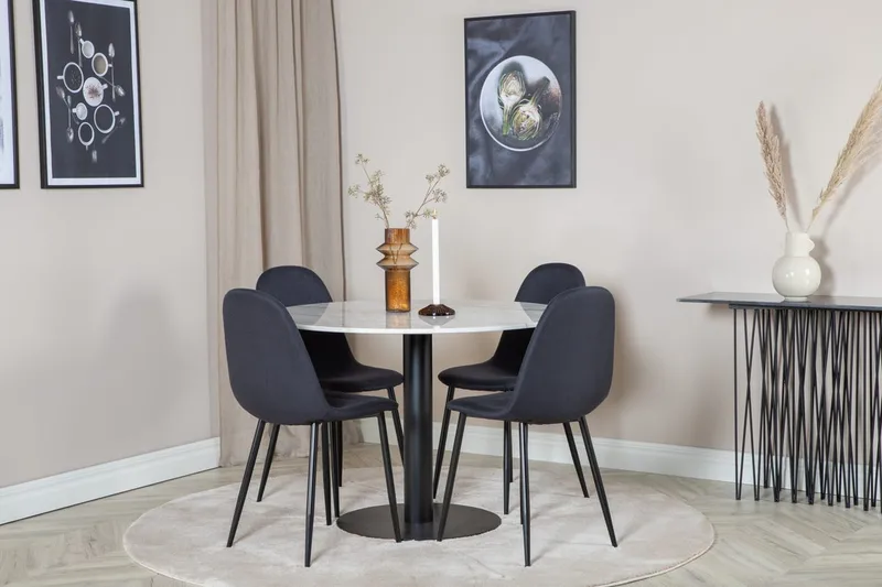 Rund matgrupp Venture Home Vit marmor