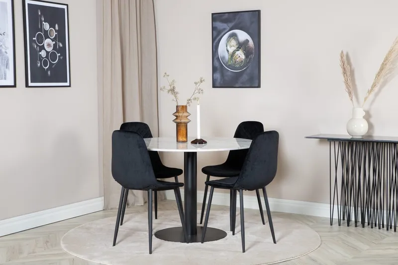 Rund matgrupp Venture Home Vit marmor