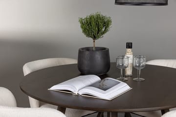 Rund matgrupp Venture Home Vit Mörkbrun 4st - Mørkebrun - Møbler - Bord - Spisegrupper