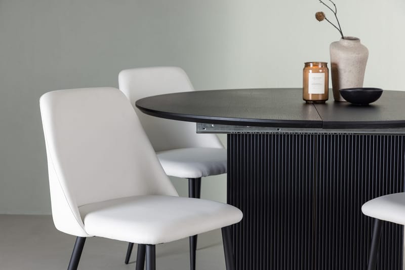 Rund matgrupp Venture Home Vit Svart 4st - Møbler - Bord - Spisegrupper