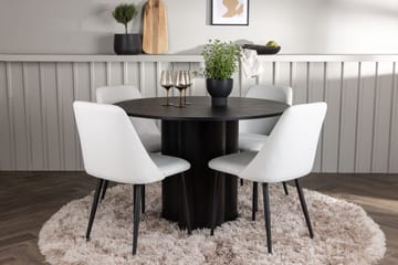Rund matgrupp Venture Home Vit Svart 4st - Møbler - Bord - Spisegrupper