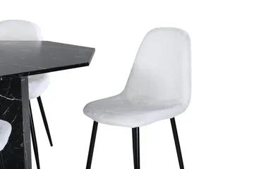 Rund matgrupp Venture Home Vit Svart 4st - Møbler - Bord - Spisegrupper