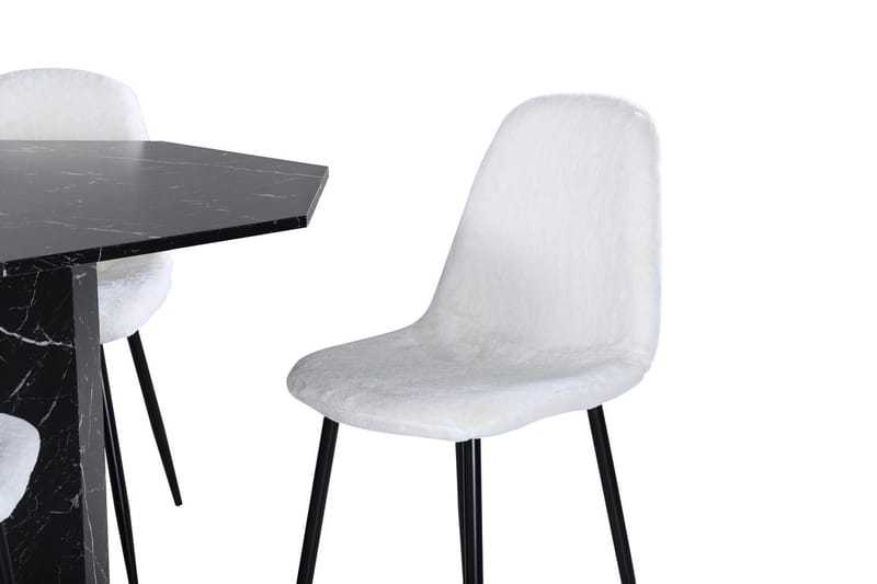 Rund matgrupp Venture Home Vit Svart 4st - Møbler - Bord - Spisegrupper