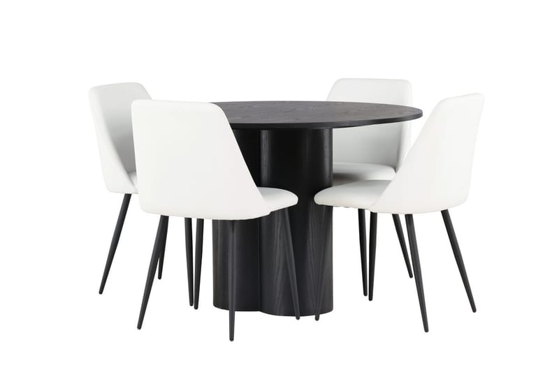 Rund matgrupp Venture Home Vit Svart 4st - Møbler - Bord - Spisegrupper