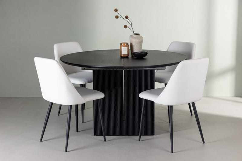 Rund matgrupp Venture Home Vit Svart 4st