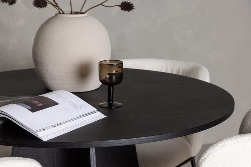 Rund matgrupp Venture Home Vit Svart 4st - Møbler - Bord - Spisegrupper