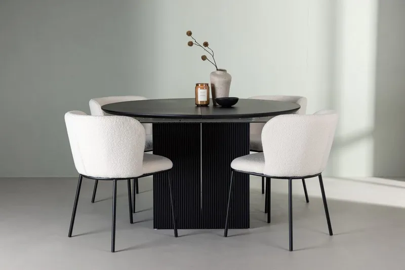 Rund matgrupp Venture Home Vit Svart 4st