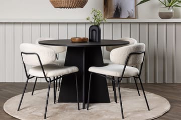 Rund matgrupp Venture Home Vit Svart 4st - Møbler - Bord - Spisegrupper