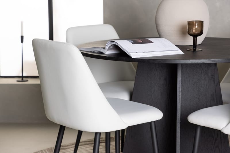 Rund matgrupp Venture Home Vit Svart 4st - Møbler - Bord - Spisegrupper