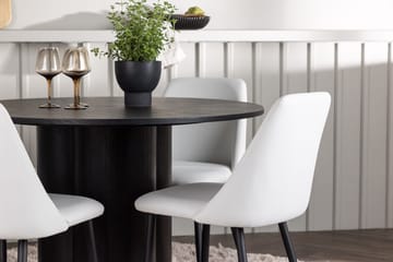 Rund matgrupp Venture Home Vit Svart 4st - Møbler - Bord - Spisegrupper