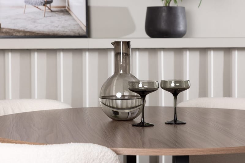 Rund matgrupp Venture Home Vit Valnöt 4st - Møbler - Bord - Spisegrupper