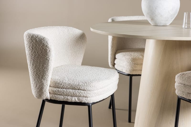 Rund matgrupp Venture Home Vit Vitputsad 4st