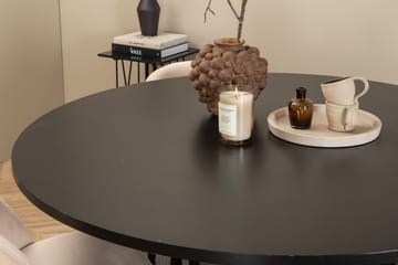 Rund spisegruppe Venture Home København, Velvet - svart og beige - Møbler - Bord - Spisegrupper
