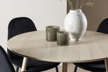 Rund spisegruppe Venture Home Plaza, Polar Svart Lyst tre 4 stk. - Møbler - Bord - Spisegrupper