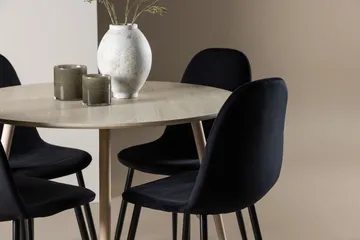 Rund spisegruppe Venture Home Plaza, Polar Svart Lyst tre 4 stk. - Møbler - Bord - Spisegrupper