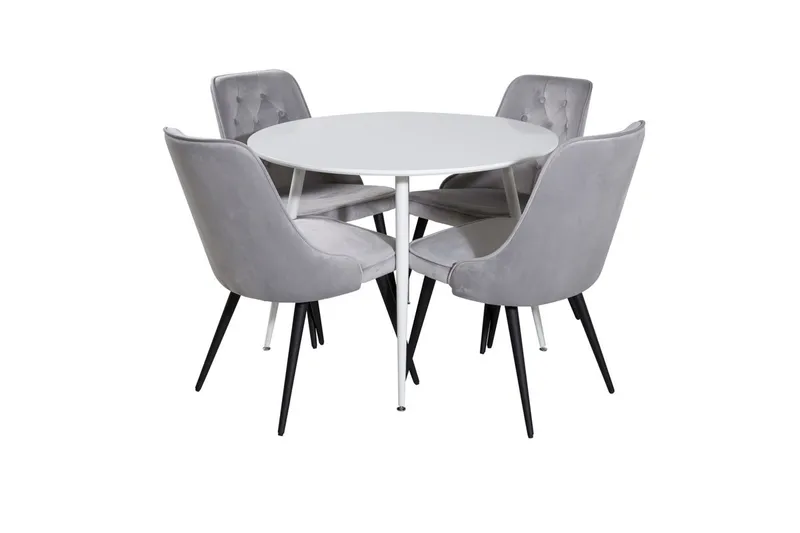Rund spisegruppe Venture Home Plaza, Velvet Deluxe - lys grå - Møbler - Bord - Spisegrupper