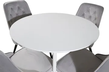 Rund spisegruppe Venture Home Plaza, Velvet Deluxe - lys grå - Møbler - Bord - Spisegrupper