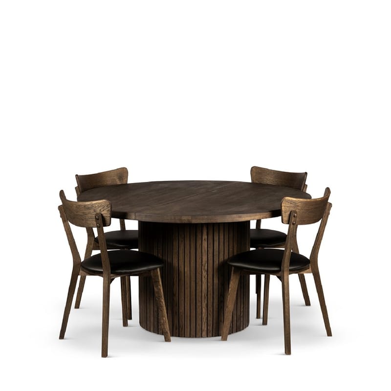 Rundt spisebord Bremen 135 cm med stoler, Bord og 4 stk Ekeby-stoler