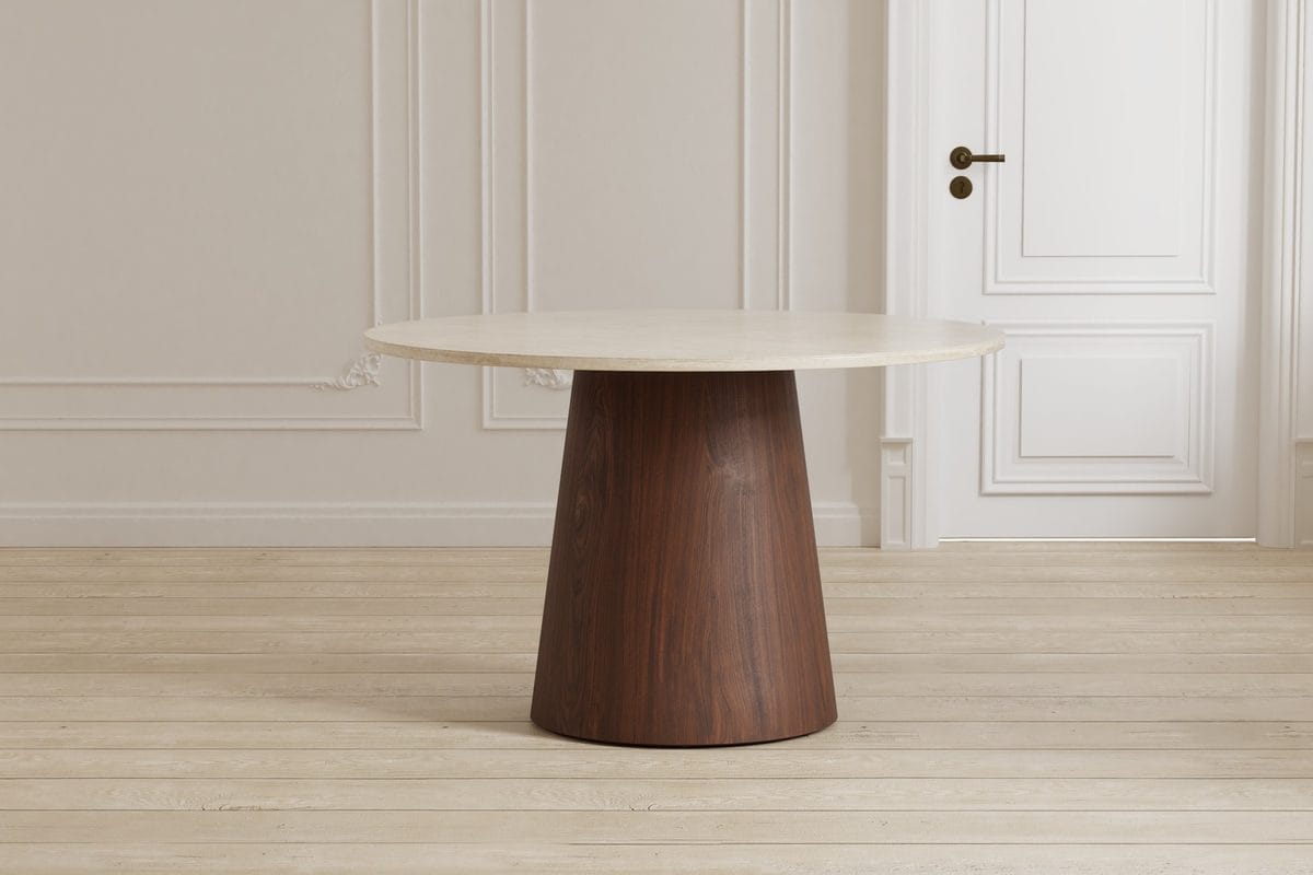 Rundt spisebord Lanzo 120 cm - Beige
