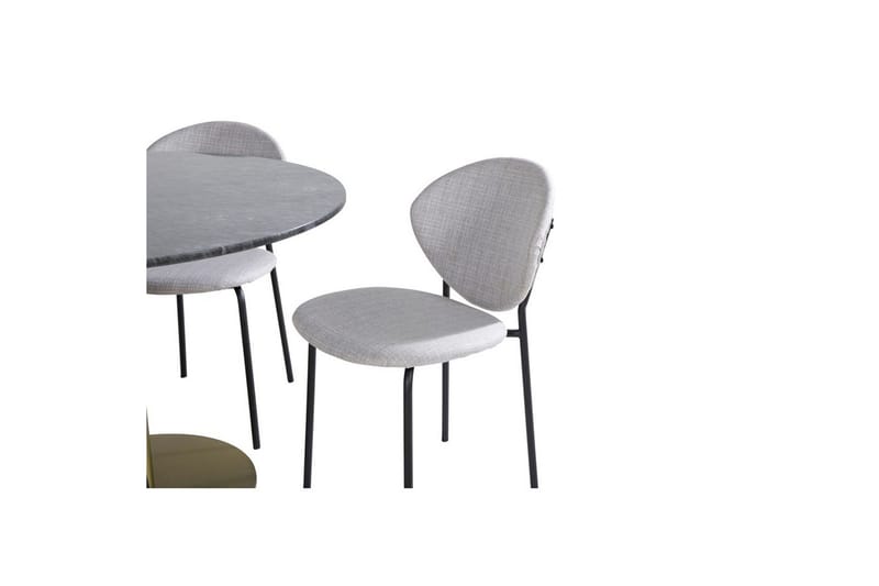 Rundt spisesett Estelle Chrome, Vault - Grå - Møbler - Bord - Spisegrupper