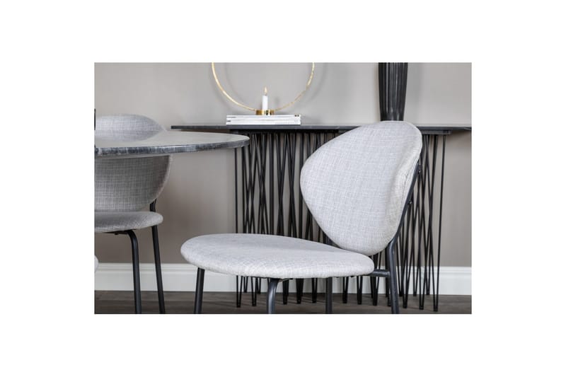 Rundt spisesett Estelle Chrome, Vault - Grå - Møbler - Bord - Spisegrupper