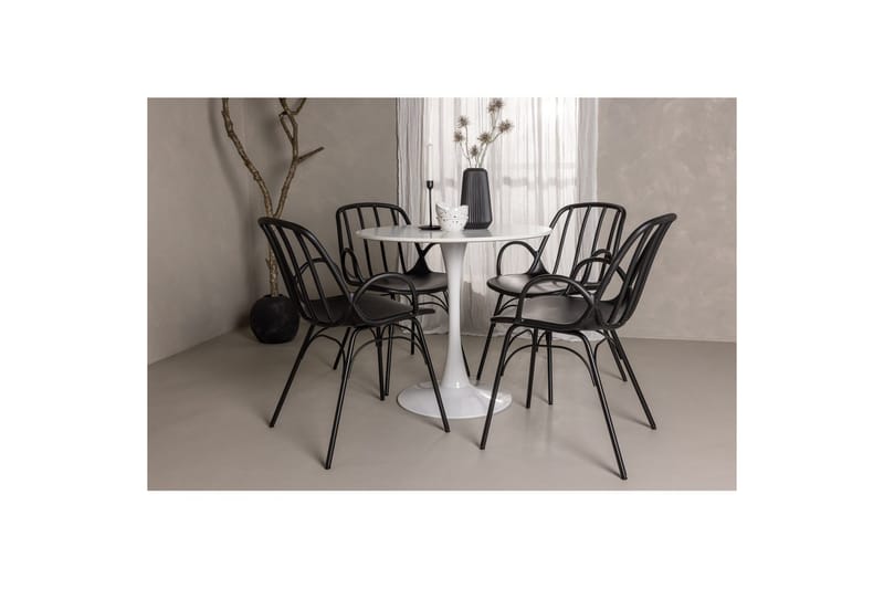 Rundt spisesett Hamden, Dyrön - Svart - Møbler - Bord - Spisegrupper