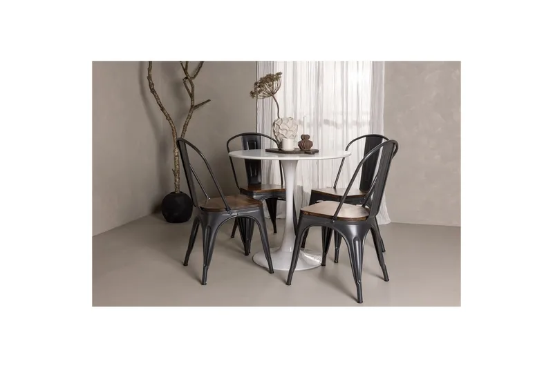 Rundt spisesett Hamden, Tempe - Brun - Møbler - Bord - Spisegrupper