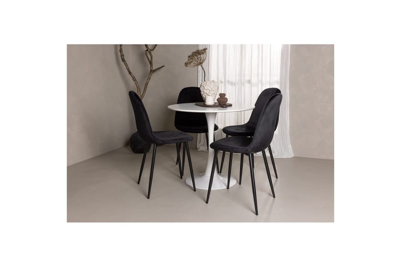 Rundt spisesett Hamden, Polar - Velvet - Møbler - Bord - Spisegrupper