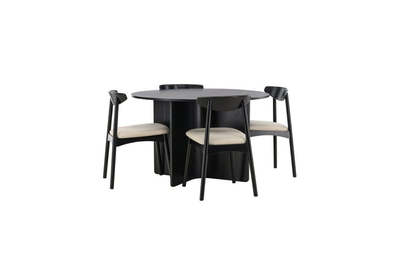 Rundt spisesett Ven, Tyresö - Svart - Møbler - Bord - Spisegrupper