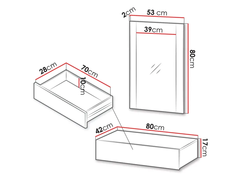 Rynlin Sminkebord med Speil - Møbler - Bord - Sminkebord & toalettbord - Sminkebord med speil