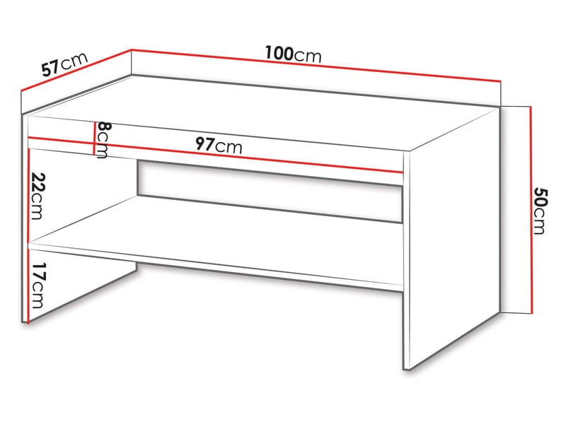 Rynlin Sofabord 100 cm - Møbler - Bord - Sofabord