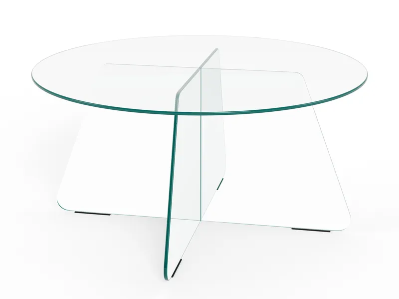 Ryvos salongbord i glass 80 cm rundt - Krystallklar - Møbler - Bord - Sofabord