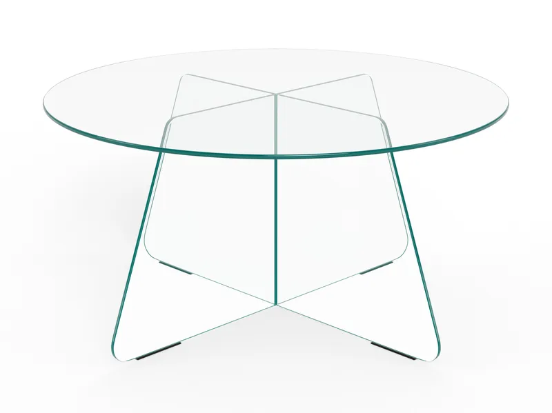 Ryvos salongbord i glass 80 cm rundt - Krystallklar - Møbler - Bord - Sofabord