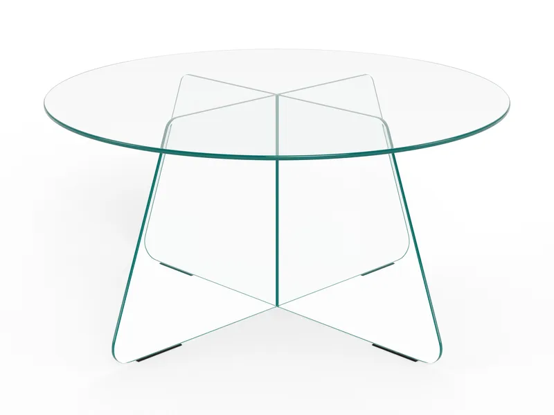 Ryvos salongbord i glass 80 cm rundt - Krystallklar - Møbler - Bord - Sofabord