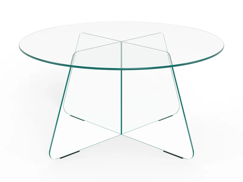 Ryvos salongbord i glass 80 cm rundt - Krystallklar - Møbler - Bord - Sofabord