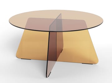 Ryvos sofabord i glass 80 cm rundt - Brun - Møbler - Bord - Sofabord