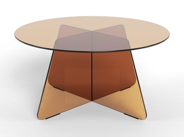 Ryvos sofabord i glass 80 cm rundt - Brun - Møbler - Bord - Sofabord