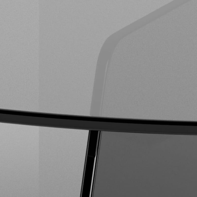 Ryvos sofabord i glass 80 cm rundt - Røykfarget - Møbler - Bord - Sofabord